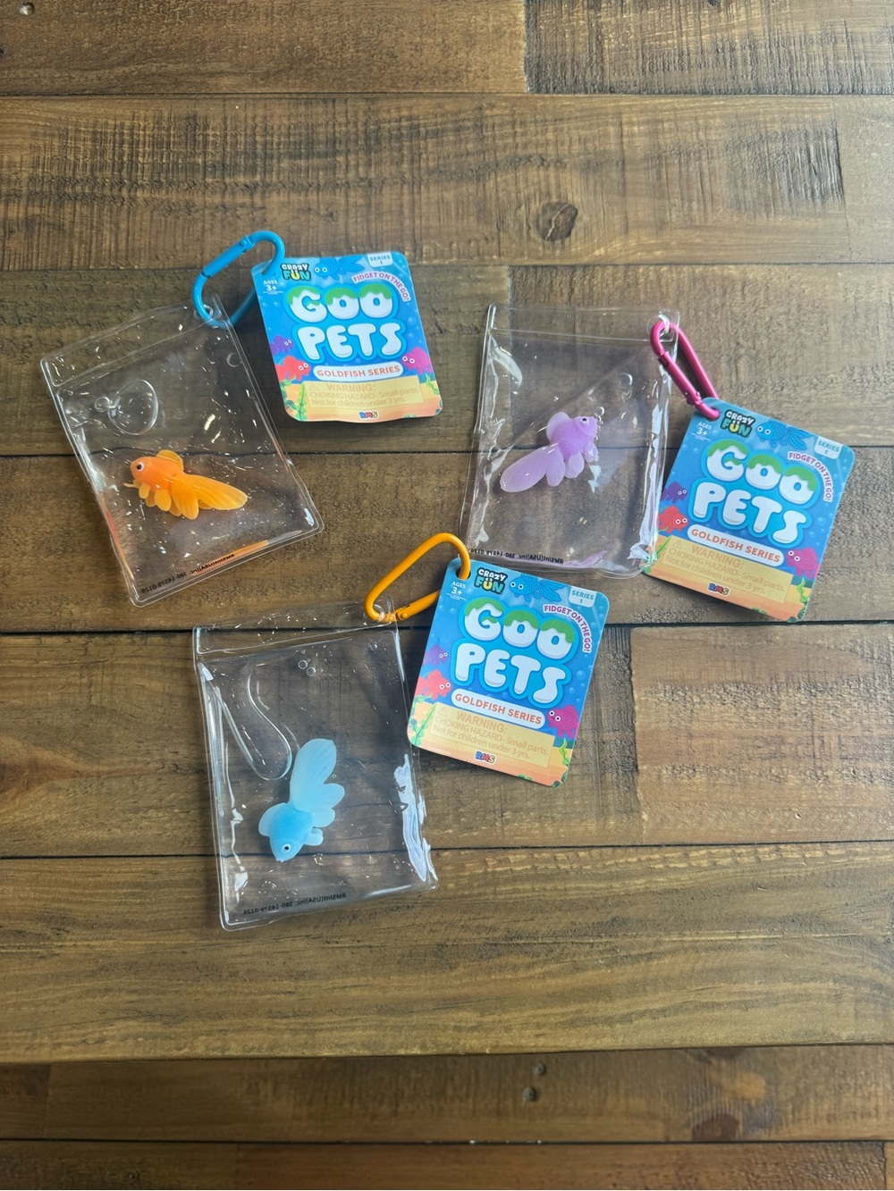 Set of 3 Goo Pets Fidget on the Go Goldfish Series - NEW